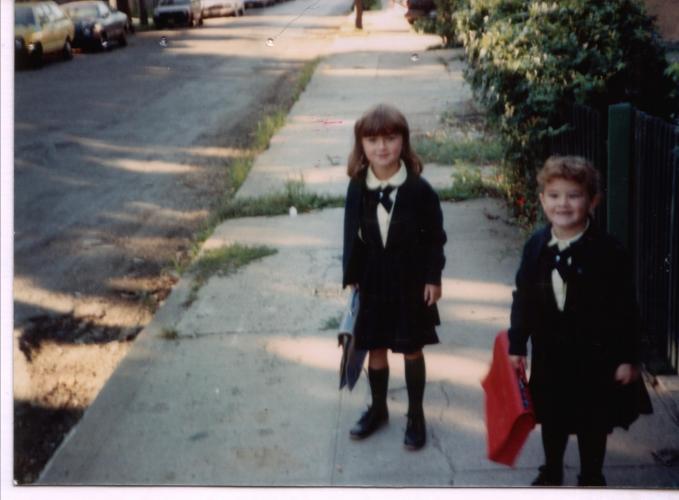 Maggie in 6th grade (left) and Maureen in kidnergarten